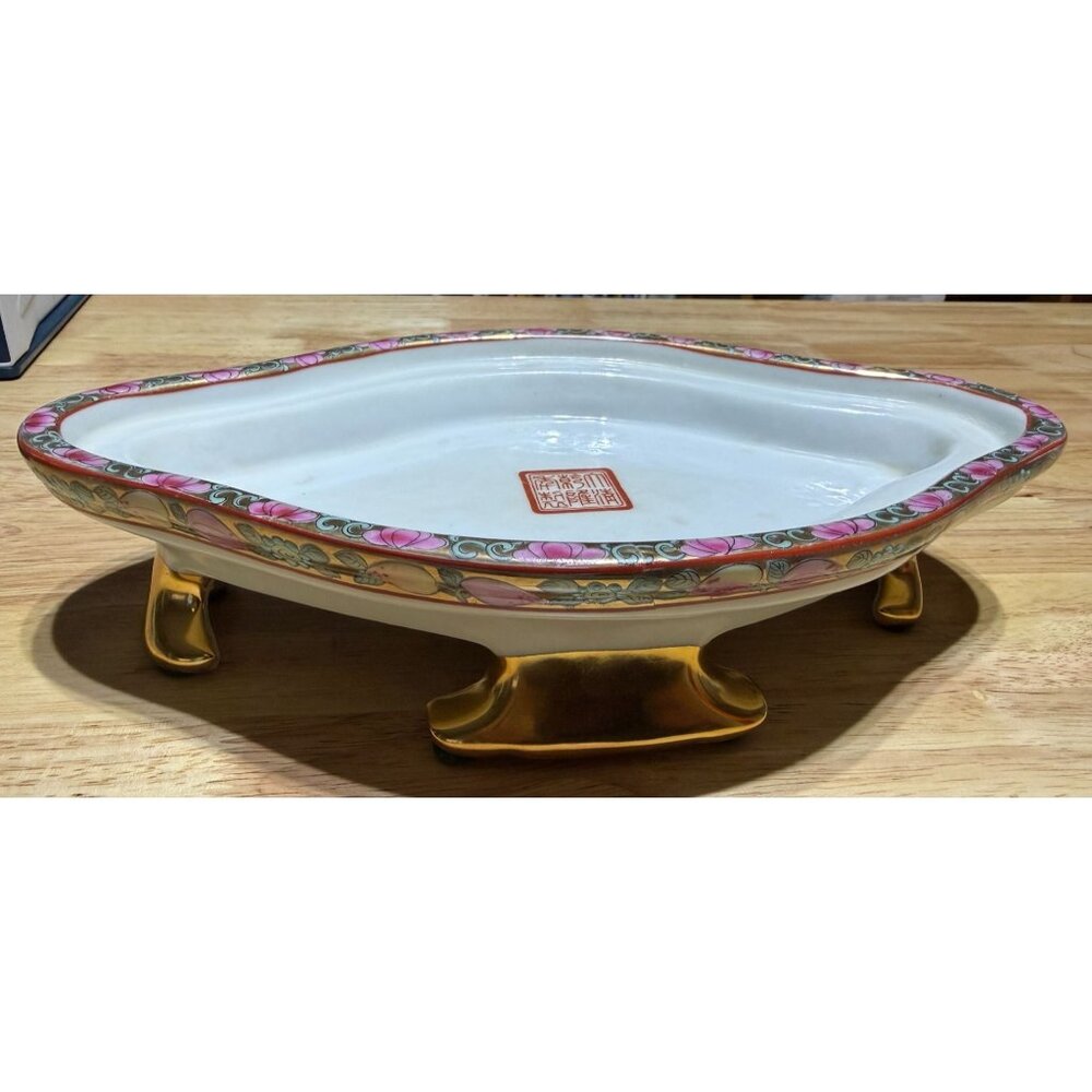 Chinese Famille Rose Porcelain Footed Jardinier Base Exceptional Condition